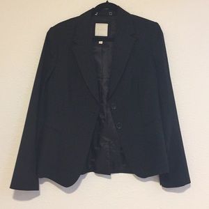 “The Perfect Travel Suit” Blazer- Black w/ Stripes